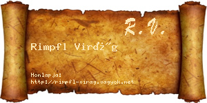 Rimpfl Virág névjegykártya